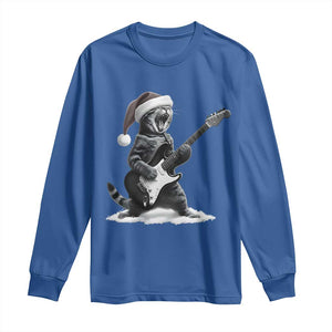 Funny Cat Guitar Long Sleeve Shirt Rock and Roll Christmas TS14 Royal Blue Print Your Wear