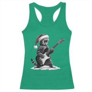 Funny Cat Guitar Racerback Tank Top Rock and Roll Christmas TS14 Irish Green Print Your Wear