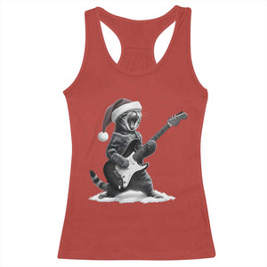 Funny Cat Guitar Racerback Tank Top Rock and Roll Christmas TS14 Red Print Your Wear