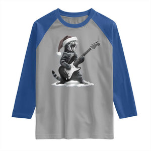 Funny Cat Guitar Raglan Shirt Rock and Roll Christmas TS14 Sport Gray Royal Print Your Wear