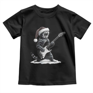 Funny Cat Guitar Toddler T Shirt Rock and Roll Christmas TS14 Black Print Your Wear