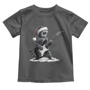 Funny Cat Guitar Toddler T Shirt Rock and Roll Christmas TS14 Dark Heather Print Your Wear