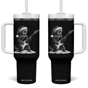 Funny Cat Guitar Tumbler With Handle Rock and Roll Christmas TS14 One Size: 40 oz Black Print Your Wear