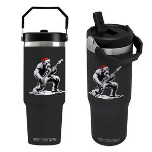 Funny Bigfoot Guitar Flip Straw Tumbler Rock and Roll Christmas TS14 One Size: 30 oz Black Print Your Wear