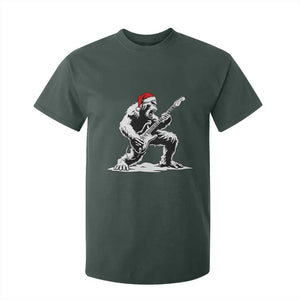 Funny Bigfoot Guitar T Shirt For Kid Rock and Roll Christmas TS14 Dark Forest Green Print Your Wear