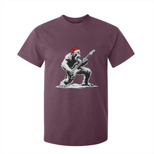 Funny Bigfoot Guitar T Shirt For Kid Rock and Roll Christmas TS14 Maroon Print Your Wear