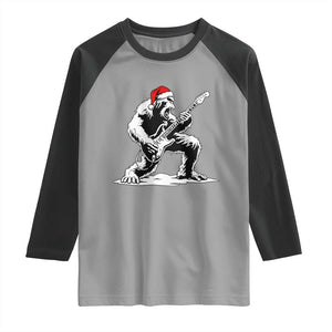 Funny Bigfoot Guitar Raglan Shirt Rock and Roll Christmas TS14 Sport Gray Black Print Your Wear