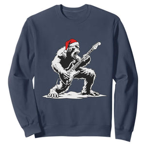 Funny Bigfoot Guitar Sweatshirt Rock and Roll Christmas TS14 Navy Print Your Wear
