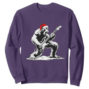 Funny Bigfoot Guitar Sweatshirt Rock and Roll Christmas TS14 Purple Print Your Wear