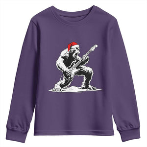 Funny Bigfoot Guitar Youth Sweatshirt Rock and Roll Christmas TS14 Purple Print Your Wear