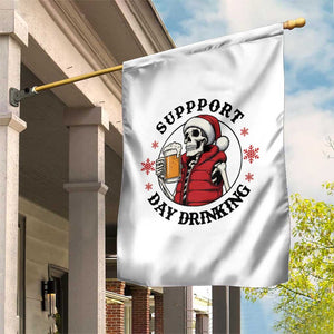 Funny Skeleton Beer Christmas Garden Flag Support Day Drinking TS14 Print Your Wear