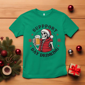 Funny Skeleton Beer Christmas T Shirt Support Day Drinking TS14 Irish Green Print Your Wear