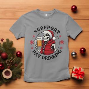 Funny Skeleton Beer Christmas T Shirt Support Day Drinking TS14 Sport Gray Print Your Wear
