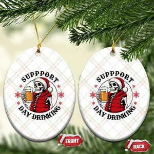 Funny Skeleton Beer Xmas Ceramic Ornament Support Day Drinking TS14 Print Your Wear