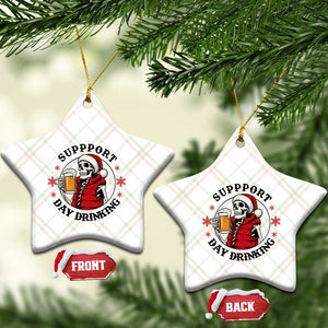 Funny Skeleton Beer Xmas Ceramic Ornament Support Day Drinking TS14 Print Your Wear