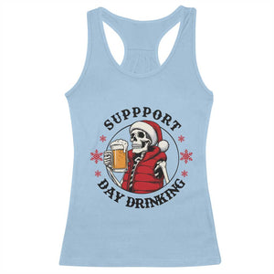 Funny Skeleton Beer Christmas Racerback Tank Top Support Day Drinking TS14 Light Blue Print Your Wear