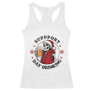 Funny Skeleton Beer Christmas Racerback Tank Top Support Day Drinking TS14 White Print Your Wear