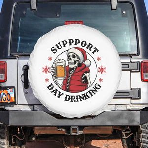 Funny Skeleton Beer Christmas Spare Tire Cover Support Day Drinking TS14 No hole White Print Your Wear