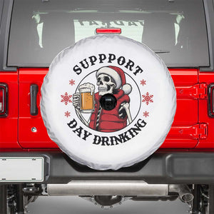 Funny Skeleton Beer Christmas Spare Tire Cover Support Day Drinking TS14 White Print Your Wear