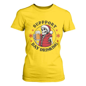 Funny Skeleton Beer Christmas T Shirt For Women Support Day Drinking TS14 Daisy Print Your Wear