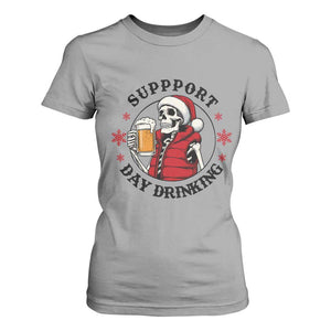 Funny Skeleton Beer Christmas T Shirt For Women Support Day Drinking TS14 Sport Gray Print Your Wear