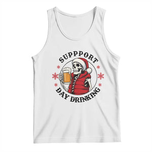 Funny Skeleton Beer Christmas Tank Top Support Day Drinking TS14 White Print Your Wear
