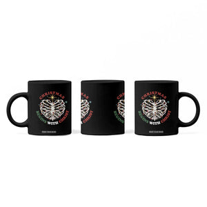 Funny Skeleton Christian Coffee Mug Christmas Begins With Christ TS14 Print Your Wear