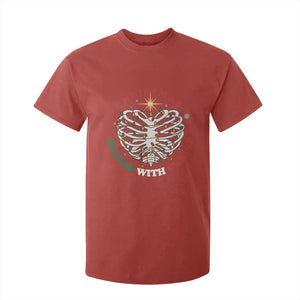 Funny Skeleton Christian T Shirt For Kid Christmas Begins With Christ TS14 Red Print Your Wear