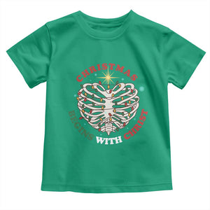 Funny Skeleton Christian Toddler T Shirt Christmas Begins With Christ TS14 Irish Green Print Your Wear