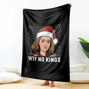No Kings Throw Blanket Funny Doll Face Meme Christmas TS14 Print Your Wear