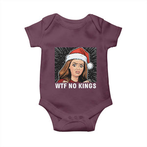No Kings Baby Onesie Funny Doll Face Meme Christmas TS14 Maroon Print Your Wear
