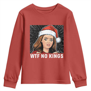 No Kings Youth Sweatshirt Funny Doll Face Meme Christmas TS14 Red Print Your Wear