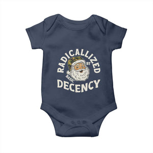 Funny Santa Camo Christmas Baby Onesie Radicalized By Basic Decency TS14 Navy Print Your Wear