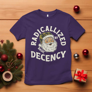 Funny Santa Camo Christmas T Shirt Radicalized By Basic Decency TS14 Purple Print Your Wear