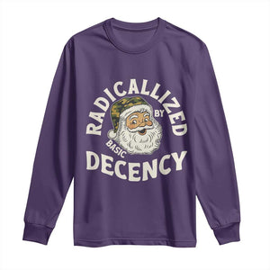 Funny Santa Camo Christmas Long Sleeve Shirt Radicalized By Basic Decency TS14 Purple Print Your Wear