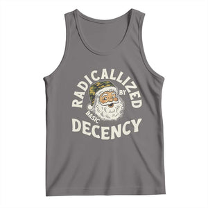 Funny Santa Camo Christmas Tank Top Radicalized By Basic Decency TS14 Deep Heather Print Your Wear