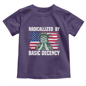Statue of Liberty Patriotic Toddler T Shirt Radicalized By Basic Decency TS14 Purple Print Your Wear
