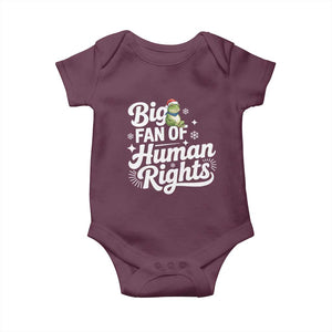 Resist Frog Christmas Baby Onesie Big Fan Of Human Rights Political Meme TS14 Maroon Print Your Wear