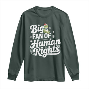 Resist Frog Christmas Long Sleeve Shirt Big Fan Of Human Rights Political Meme TS14 Dark Forest Green Print Your Wear