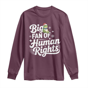 Resist Frog Christmas Long Sleeve Shirt Big Fan Of Human Rights Political Meme TS14 Maroon Print Your Wear