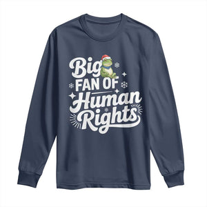 Resist Frog Christmas Long Sleeve Shirt Big Fan Of Human Rights Political Meme TS14 Navy Print Your Wear