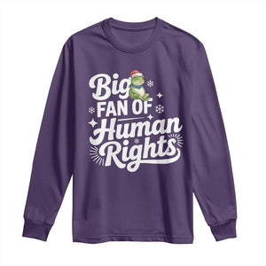 Resist Frog Christmas Long Sleeve Shirt Big Fan Of Human Rights Political Meme TS14 Purple Print Your Wear
