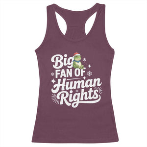 Resist Frog Christmas Racerback Tank Top Big Fan Of Human Rights Political Meme TS14 Maroon Print Your Wear