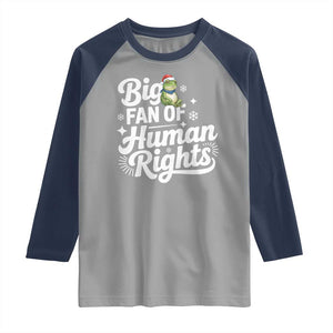 Resist Frog Christmas Raglan Shirt Big Fan Of Human Rights Political Meme TS14 Sport Gray Navy Print Your Wear