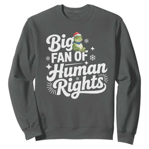 Resist Frog Christmas Sweatshirt Big Fan Of Human Rights Political Meme TS14 Dark Heather Print Your Wear