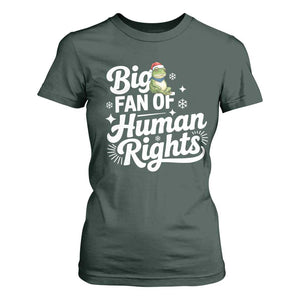 Resist Frog Christmas T Shirt For Women Big Fan Of Human Rights Political Meme TS14 Dark Forest Green Print Your Wear