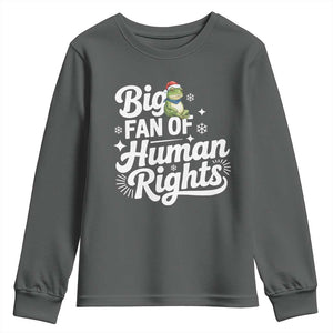 Resist Frog Christmas Youth Sweatshirt Big Fan Of Human Rights Political Meme TS14 Dark Heather Print Your Wear