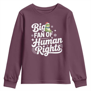 Resist Frog Christmas Youth Sweatshirt Big Fan Of Human Rights Political Meme TS14 Maroon Print Your Wear