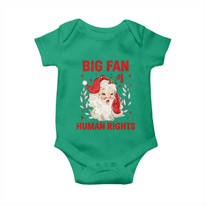 Funny Santa Christmas Baby Onesie Big Fan Of Human Rights TS14 Irish Green Print Your Wear