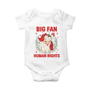 Funny Santa Christmas Baby Onesie Big Fan Of Human Rights TS14 White Print Your Wear